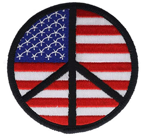 Peace Sign USA 3 Round Embroidered Patch NOVP571