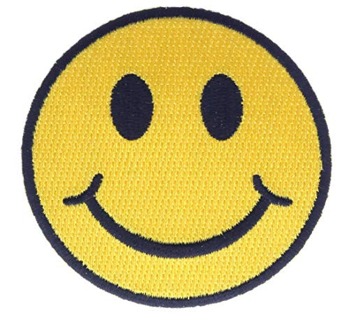 Smiley Face 3 Round Embroidered Patch AKsmilek