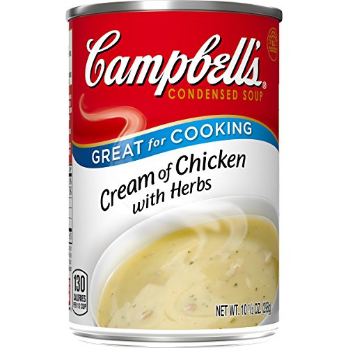 Campbells Condensed Soup Cream of Chicken with Herbs 105 Ounce Pack of 12 Campbells Condensed Soup Cream of Chicken with Herbs 105 Ounce Pack of 12