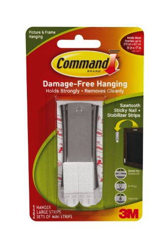 Command Sticky Nail Sawtooth Hanger 5Pound 3 Pack