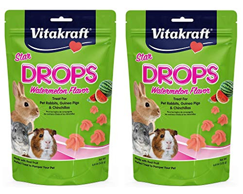 Vitakraft 2 Pack of Star Drops Treats 44 Ounces Each Watermelon Flavor for Pet Rabbits Guinea Pigs and Chinchillas Vitakraft 2 Pack of Star Drops Treats 44 Ounces Each Watermelon Flavor for Pet Rabbits Guinea Pigs and Chinchillas