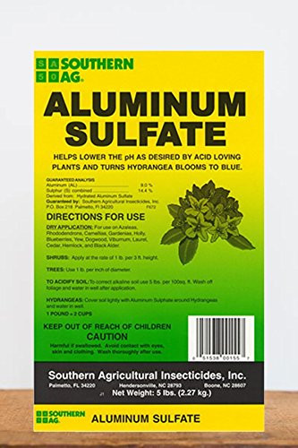 Southern Ag Aluminum Sulfate Acidifies Soil 5 LB
