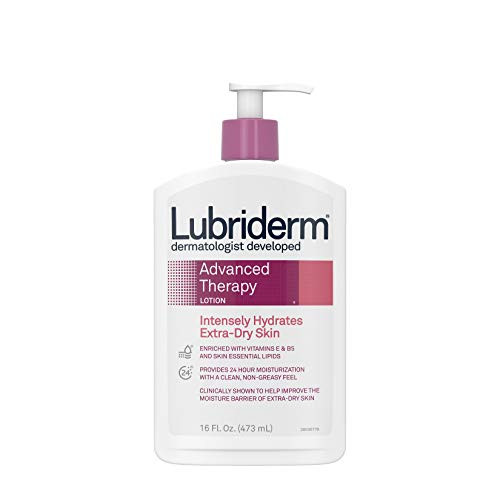 Lubriderm Advanced Therapy Moisturizing Lotion with Vitamins E and B5 Deep Hydration for Extra Dry Skin NonGreasy Formula 16 fl oz  Pack of 5