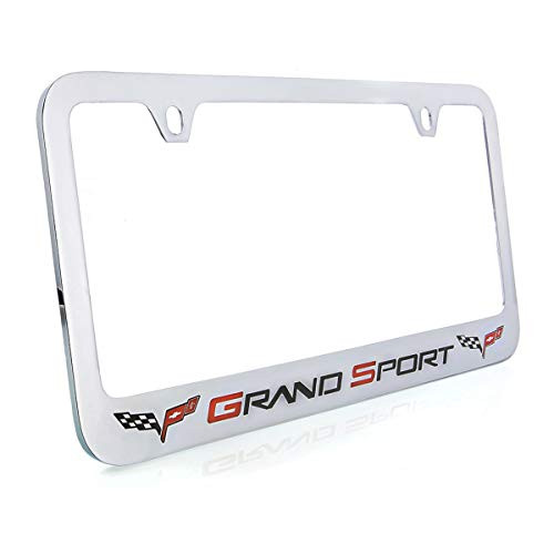 Chevrolet Corvette C6 Grand Sport Metal License Plate Frame Holder Chrome  Wide