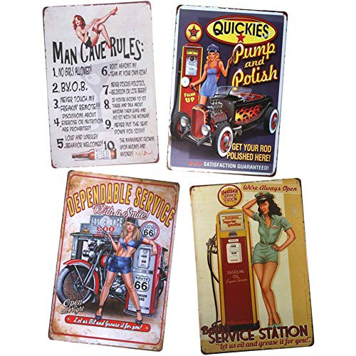 Yunuo Metal Tin Sign American Russian Pin Up Girls Vintage Wall Art Painting Poster Pub Bar Home Decor A