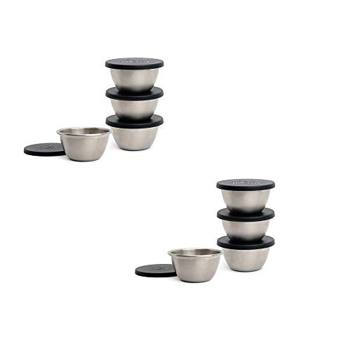 RSVP Endurance 188 Stainless Steel Condiment Cup with Lid Set8 RSVP Endurance 188 Stainless Steel Condiment Cup with Lid Set8