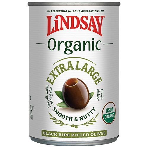 Lindsay Organic Extra Large Pitted Black Ripe Olives 6 Ounce Pack of 6