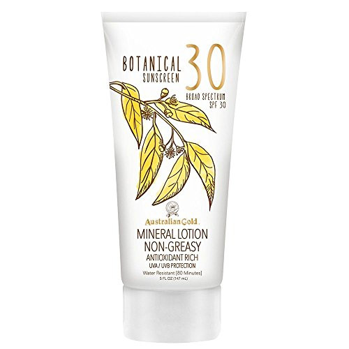 Australian Gold Botanical Sunscreen Mineral Lotion SPF 30 5 Ounce  Broad Spectrum  Water Resistant Australian Gold Botanical Sunscreen Mineral Lotion SPF 30 5 Ounce  Broad Spectrum  Water Resistant