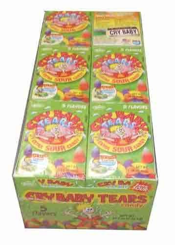 Cry Baby Tears Extra Sour Candy Five Flavors 19ounce Boxes Pack of 24