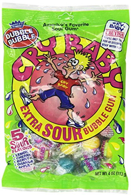 Cry Baby Extra Sour Bubble Gum 4 oz Bags 3 Pack Cry Baby Extra Sour Bubble Gum 4 oz Bags 3 Pack