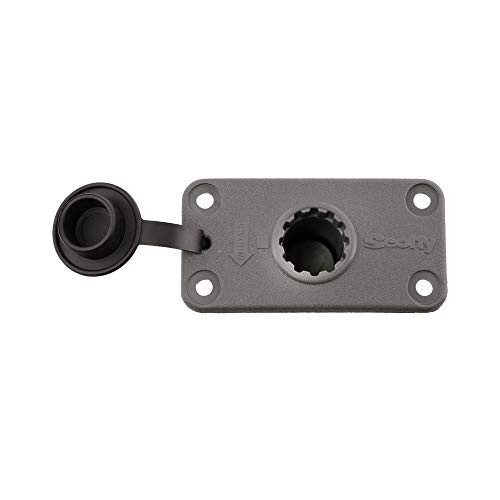 Scotty 244GR Flush Deck Mount w Rain Cap Gray