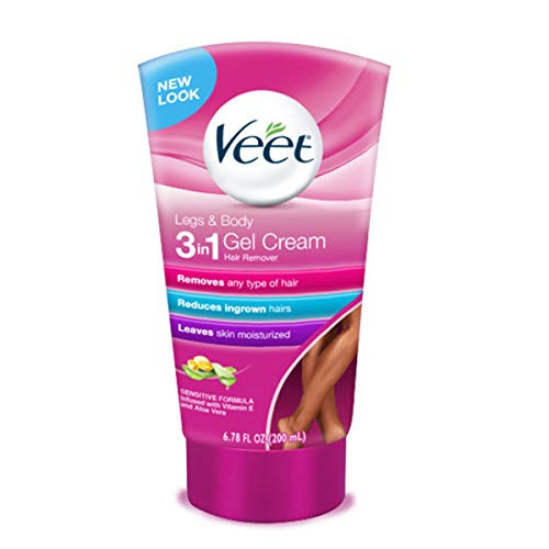 Hair Removal Cream  VEET Legs  Body 3 in 1 Gel Cream Hair Remover Sensitive Formula with Aloe Vera and Vitamin E 678 fl ozTube Pack of 2