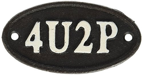 Abbott Collection Small 4U2P Black Cast Iron Sign
