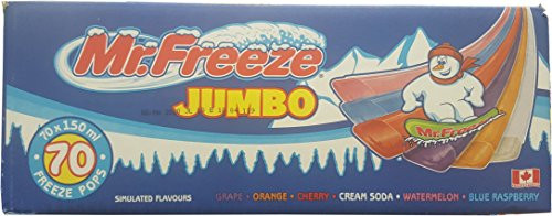 Mr Freeze Jumbo Ice Pops 150ml5oz 70 Pack Imported from Canada
