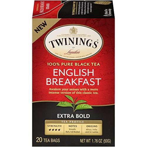 Twinings of London English Breakfast Extra Bold Tea Bags 20 Count Pack of 6 Twinings of London English Breakfast Extra Bold Tea Bags 20 Count Pack of 6