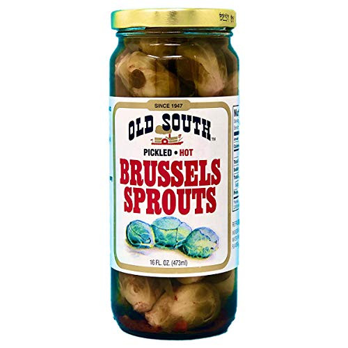 Old South Brussels Sprouts Pickled Hot 16oz glass jar Old South Brussels Sprouts Pickled Hot 16oz glass jar