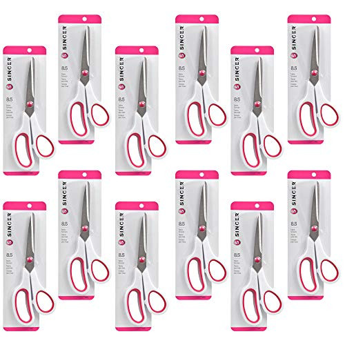 Singer 812Inch Fabric Scissors with Comfort Grip Red White 12Pack Singer 812Inch Fabric Scissors with Comfort Grip Red White 12Pack