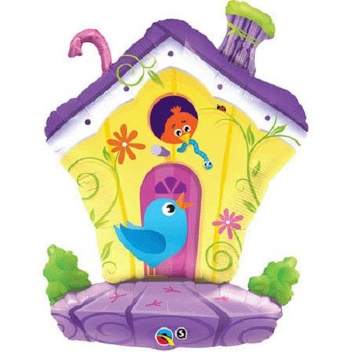 Qualatex 35 Bird House Decorated Foil Balloon Multicolor