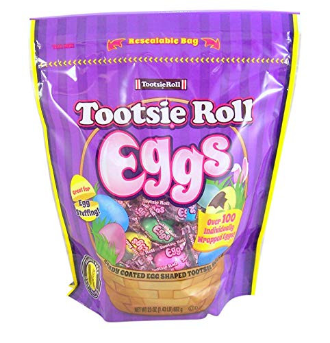 Tootsie Roll Eggs Candy Coated Egg Shaped Individually Wrapped Easter Candy 23 oz Resealable Bag Single