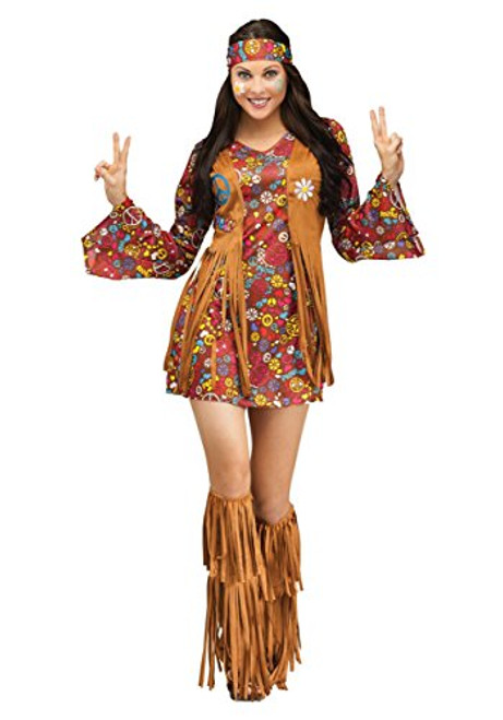 Fun World Peace Love Hippie Adult Costume SmallMedium Fun World Peace Love Hippie Adult Costume SmallMedium