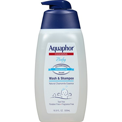 Aquaphor Baby Wash and Shampoo  Mild Tearfree 2in1 Solution for Babys Sensitive Skin  169 fl oz Pump