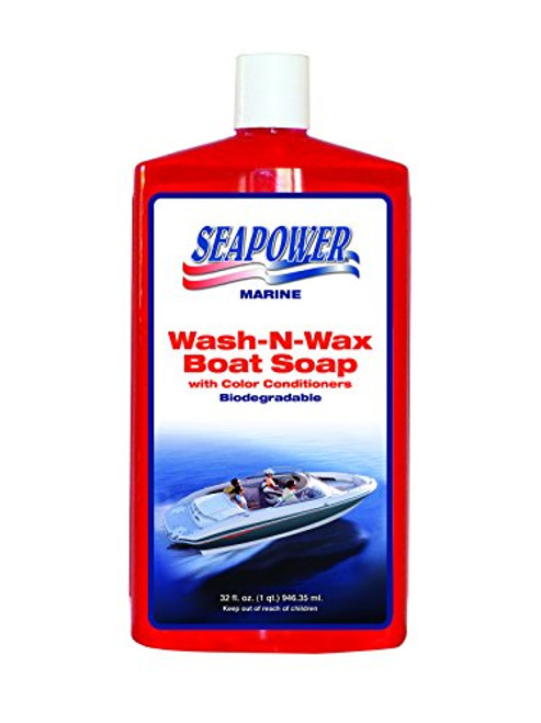 Seapower Marine WashNWax Boat Soap Biodegradeable 32 oz Seapower Marine WashNWax Boat Soap Biodegradeable 32 oz