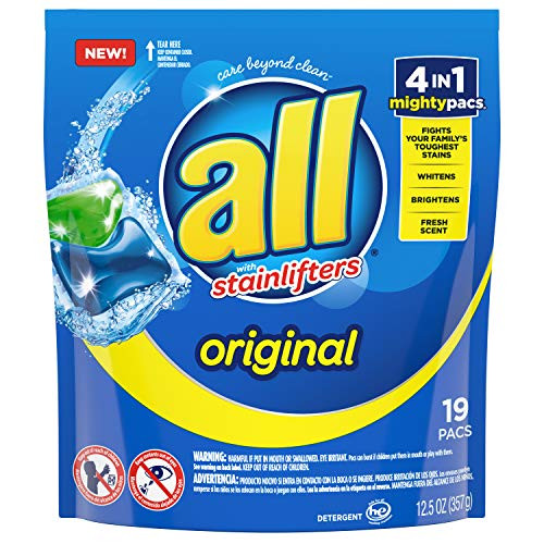All Mighty Pacs Laundry Detergent 4 In 1 Stainlifter Pouch 19 Count