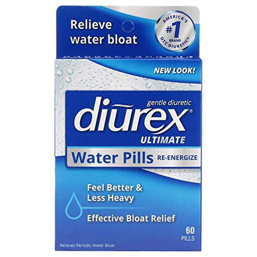 Diurex Ultimate ReEnergizing Water Pills  Maximum Strength Diuretic  Relieve Water Bloat  60 Count
