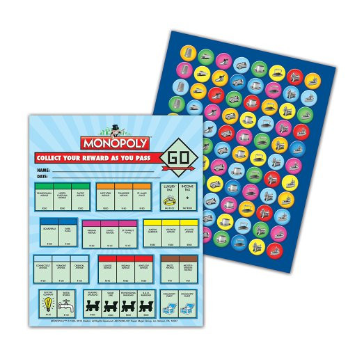 Eureka Monopoly Mini Reward Charts with Stickers 837429