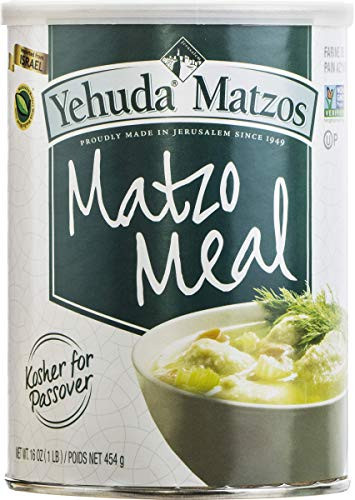 Yehuda Jerusalem Matzo Meal 16oz Container with Resealable Cover Kosher for Passover