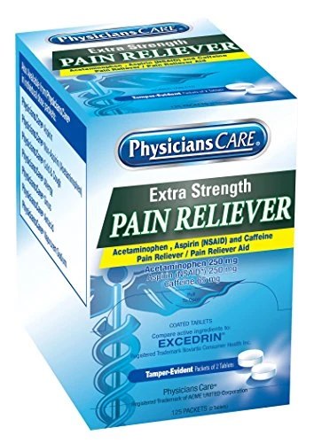 First Aid Only 90317 by First Aid Only Extra Strength Pain Reliever 125 Packets of 2 Tablets
