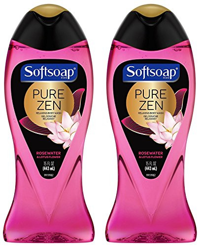 Softsoap Relaxing Body Wash  Pure Zen  Rosewater  Lotus Flower  Net Wt 15 FL OZ 443 mL Per Bottle  Pack of 2 Bottles