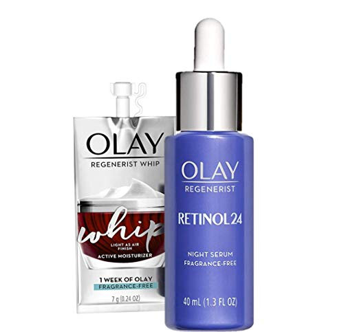 Olay Regenerist Retinol Face Serum Retinol 24 Night Face Serum 13oz Whip Face Moisturizer TravelTrial Size Bundle Olay Regenerist Retinol Face Serum Retinol 24 Night Face Serum 13oz Whip Face Moisturizer TravelTrial Size Bundle