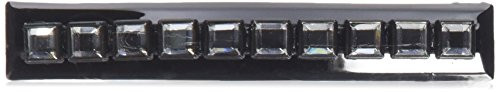 Caravan Domed Automatic Barrette Decorated with Square Jewel Swarovski Rhine Stone 05 Ounce