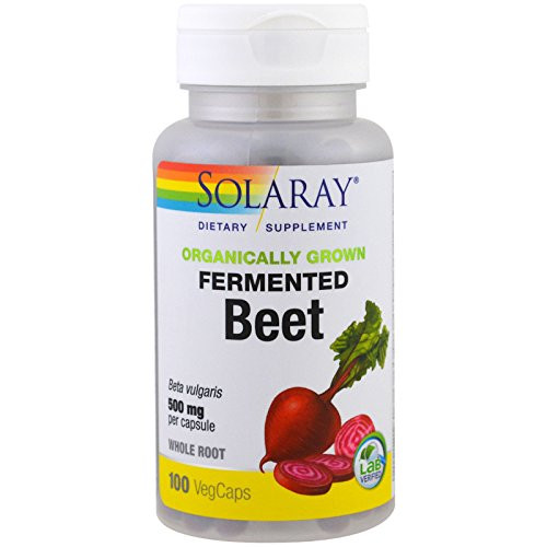 Solaray Organically Grown Fermented Beet Root Root Organic Veg Cap BtlPlastic 500mg  100ct