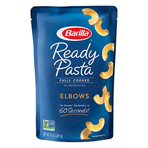 BARILLA Ready Pasta Elbows 85 oz Pouch  NonGMO No Preservatives  Perfect Microwave Pasta Ready in 60 Seconds  Great for Quick Pasta Meals BARILLA Ready Pasta Elbows 85 oz Pouch  NonGMO No Preservatives  Perfect Microwave Pasta Ready in 60 Seconds  Great for Quick Pasta Meals