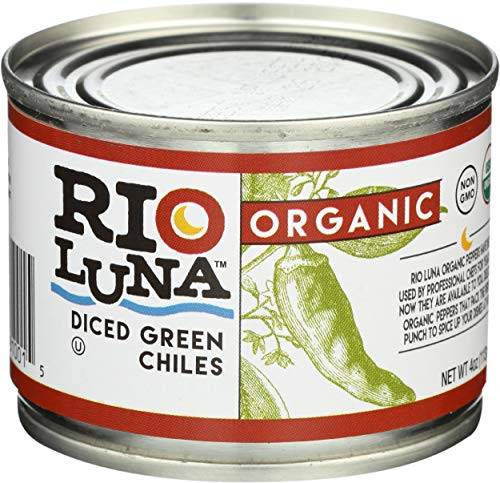 Rio Luna Green Chile Diced Fire Roasted Mild Organic 4 Ounce