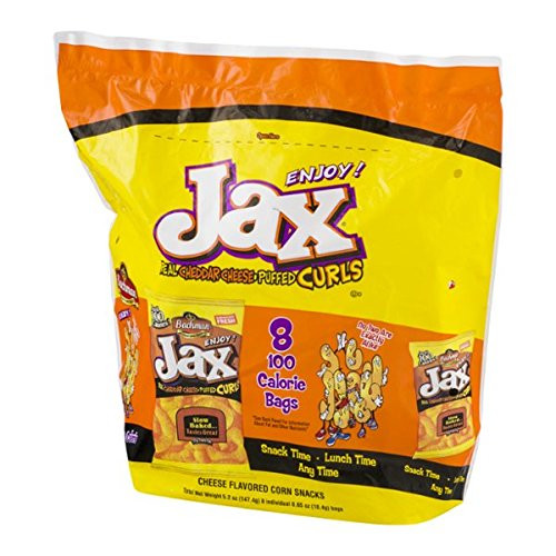 Jax Cheddar Cheese Puffed Curls 100 Calorie Bags  8 PK