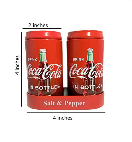 3 Pk CocaCola Salt and Pepper Shakers with Caddy