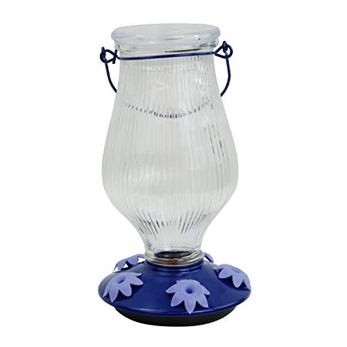 PerkyPet 91072 Grand Oasis TopFill Glass Hummingbird Feeder Purple 38 oz Capacity