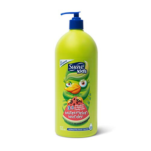 Suave Kids 3 in 1 Shampoo Conditioner Body Wash For TearFree Bath Time Watermelon Wonder DermatologistTested Kids Shampoo 3 in 1 Formula 40 oz