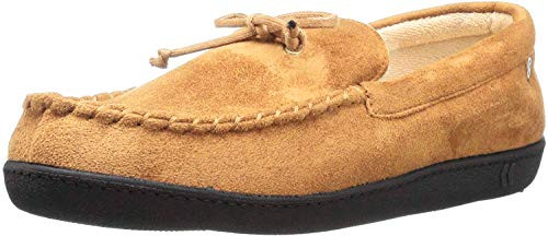 isotoner Microsuede Moccasin Whipstitch Slippers Buckskin Large