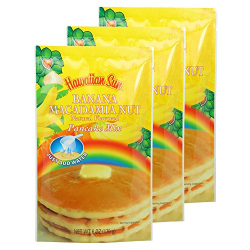 Banana Macadamia Nut Pancake Mix 6 Ounce Pack of 3 by Hawaiian Sun