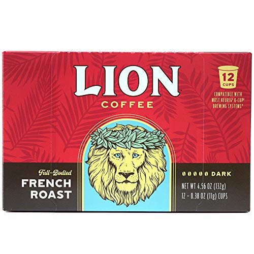 Lion Coffee French Roast SingleServe Coffee Pods 12 Count Box Lion Coffee French Roast SingleServe Coffee Pods 12 Count Box