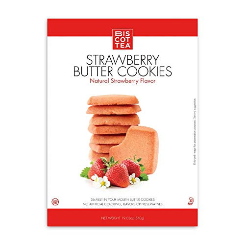 BISCOTTEA Strawberry Shortbread Cookie 36 Count BIG BOX