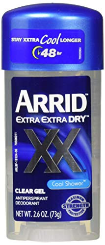 Arrid Extra Dry Antiperspirant Deodorant Clear Gel Cool Shower 26 Oz Pack of 4