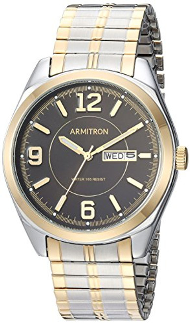 Armitron Mens 204591BKTT DayDate Function TwoTone Expansion Band Watch