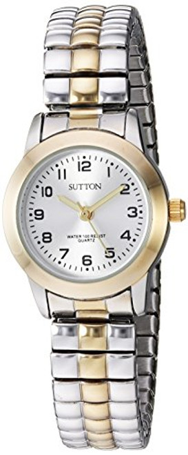 Sutton by Armitron Womens SU1008SVTT Easy to Read TwoTone Expansion Band Watch