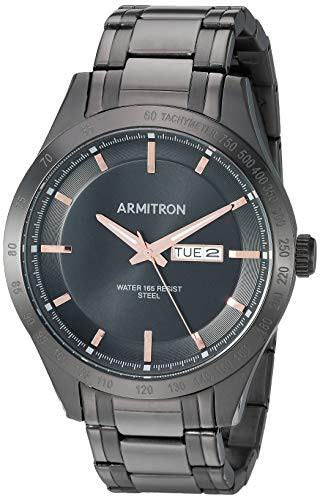Armitron Mens 205174BRTI DayDate Function Black Bracelet Watch