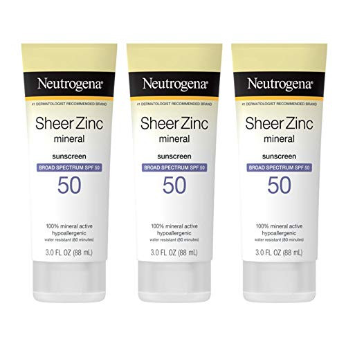 Neutrogena Sheer Zinc Oxide DryTouch Sunscreen Lotion with Broad Spectrum SPF 50 UVAUVB Protection WaterResistant Hypoallergenic NonGreasy Mineral Sunscreen ParabenFree 3 fl oz Pack of 3 Neutrogena Sheer Zinc Oxide DryTouch Sunscreen Lotion with Broad Spectrum SPF 50 UVAUVB Protection WaterResistant Hypoallergenic NonGreasy Mineral Sunscreen ParabenFree 3 fl oz Pack of 3